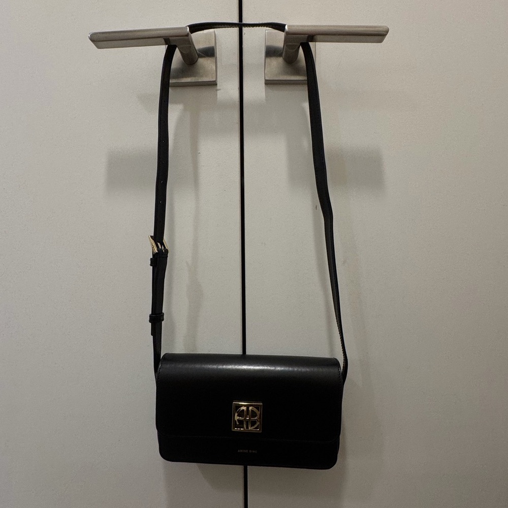 Anine Bing Black Leather Shoulder Bag